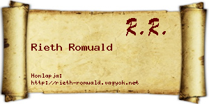 Rieth Romuald névjegykártya